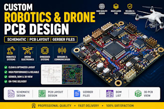 design custom robotics and drone pcb with schematic and pcb layout