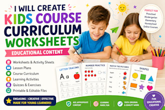 create kids course curriculum and educational content