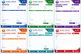 custom invoice templates quotations letterhead order form in word excel or canva