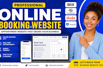 build online booking website appointment website on amelia squarespace wix duda