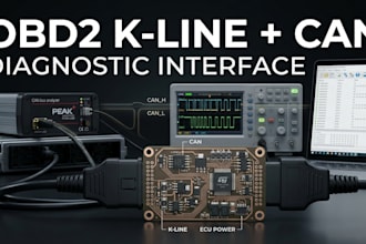 create custom obd2 ecu interface with k line and can bus communication