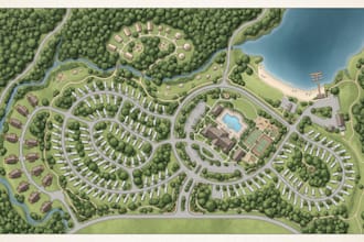 design campground, rv park map, location, city and resort map