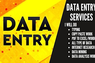 do excel data entry, data extraction, data cleaning and data formatting