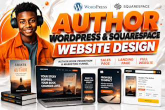 design attractive author platform or author website on squarespace or wordpress