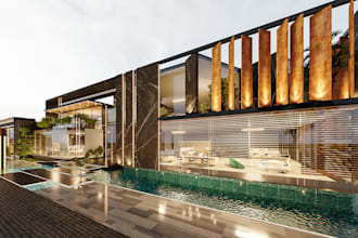 design and render 3d architectural facade of your building