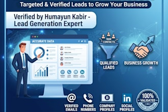 b2b lead generation, targeted email list building, and web research