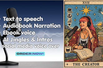 create female voice over audiobook narrator audio to text