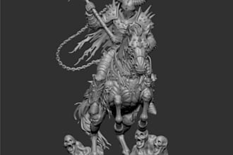 3d statue creature,tabletop miniature,digital geometic file,accessories sculpt