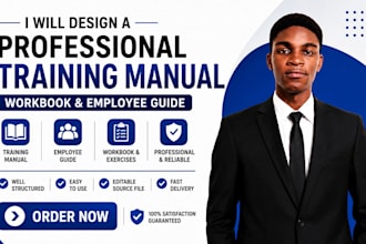 design a professional training manual instructional manual, guide, booklet