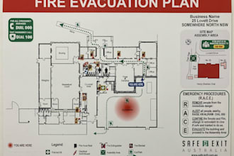 create fire evacuation plan, emergency exit map and fire escape drawing
