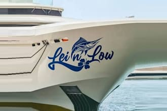 create a modern boat and marine logo design