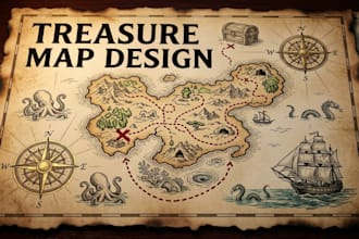 do custom treasure map vintage map parchment and pirate map