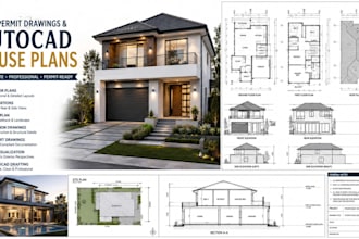 create permit drawings, blueprint house plans and autocad designs