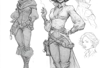 draw a sketch cartoon characters and comic art
