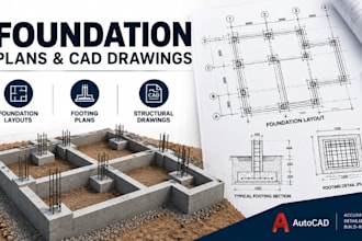 create foundation layout drawings, footing plans structural cad