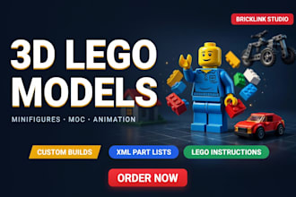 create 3d lego model lego minifigure lego moc lego animation bike house car ship