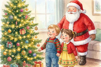 erstelle eine professionelle kinderbuch illustration in aquarell