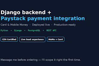 build django backend with paystack payment integration