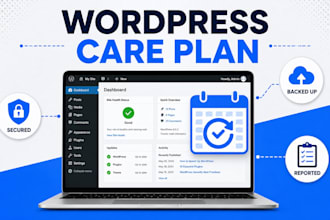 provide monthly wordpress care plan and website maintenance