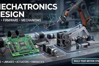 design pcb, embedded firmware, mechanisms, linkages, gears, actuators, kinematic