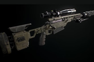 create 3d game ready assets, game props, game ready weapons, and accessories