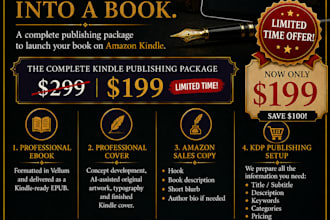 handle your entire kindle publishing from cover to copy to KDP