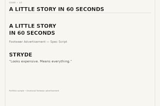 write a short film, commercial, or video script for you