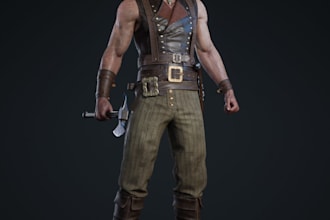 do 3d game character, 3d character modeling, 3d sculpting and low poly 3d model