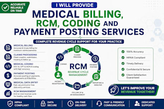 provide medical billing, rcm, coding and payment posting services