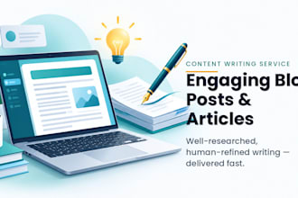 write engaging and well researched blog posts and articles