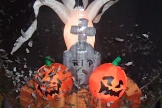 create halloween concert visuals, vj loop for led wall live show and party flyer