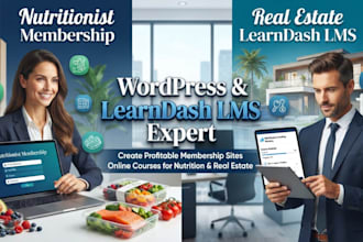 build wordpress membership site for nutritionist learndash lms for real estate