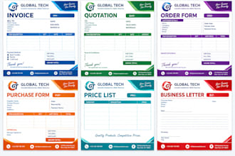 create editable invoice template letterhead quotation in canva word excel pdf