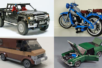 design custom lego technic cars, house, bikes, ships with manual instructions