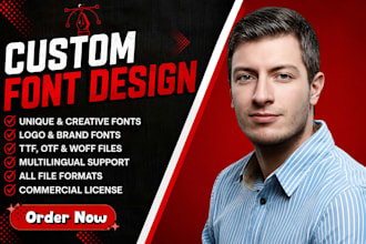 create custom multilingual font design typography logo brand identity ttf otf