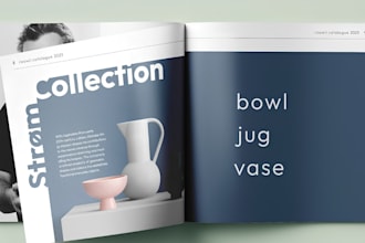 design premium product catalog lookbook, brochure, sellsheet and magazine layout