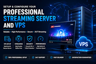 setup and configure your professional streaming server and vps