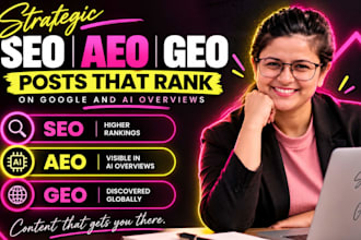 write SEO aeo GEO blogs optimized for search and ai overview