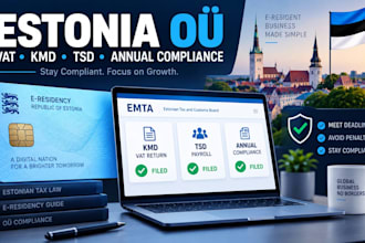 file estonia eresident oÜ vat return, kmd, tsd payroll and annual compliance