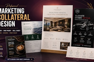 design product catalog, business flyer, sell sheet, price list, sales sheet