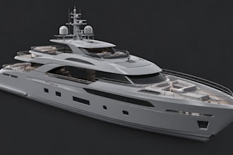 create 3d ship boat yatch and marine vessel models with texturing and rendering