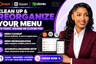 clean up and reorganize your toast, square or clover menu