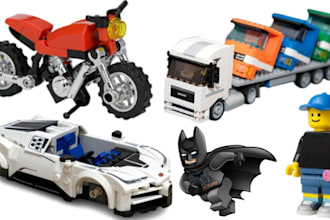 design custom lego moc, 3d lego model lego set, with manuals