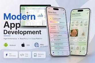 develop a flutter mobile app for android and ios
