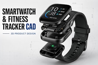 3d product cad design for smart watches phone fitness tracker tech products