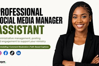 be christian social media manager, virtual assistant faith content creator
