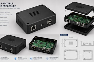 design custom product casing 3d printable pcb enclosure with mouting cutouts