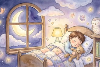 create kids watercolor storybook illustrations