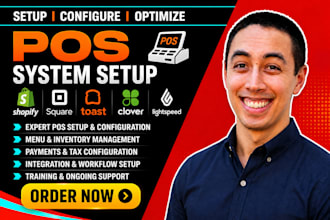 setup pos system square toast clover shopify lightspeed inventory payments