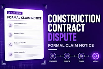 draft a construction contract dispute and formal claim notice